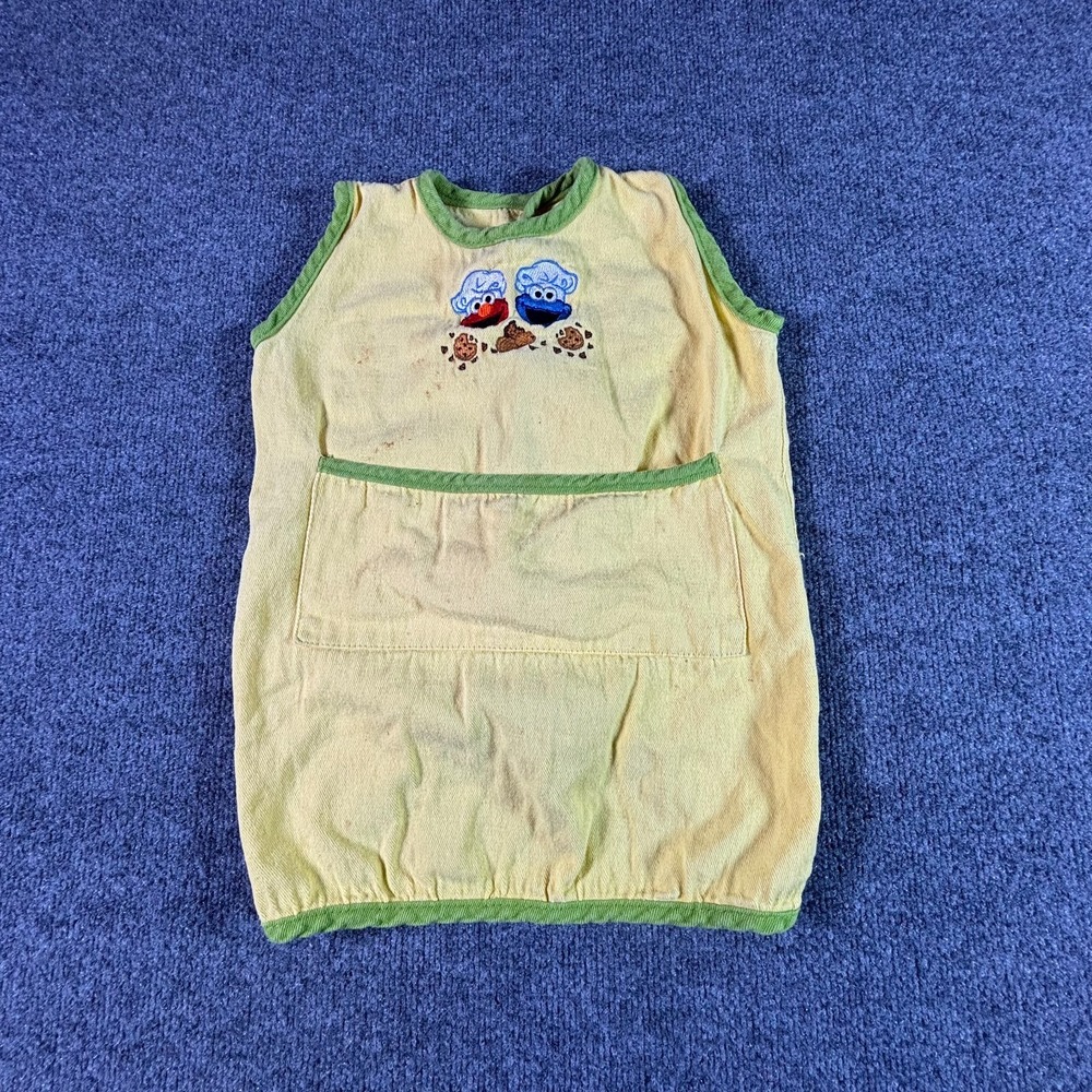 Sesame Street Williams Sonoma Baby Romper Yellow Elmo Cookie Monster Embroidered